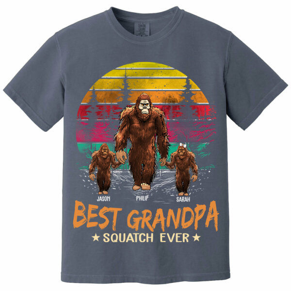 Best PaPa Squatch Ever Bigfoot - Personalized Vintage Shirt T1807 - Image 15
