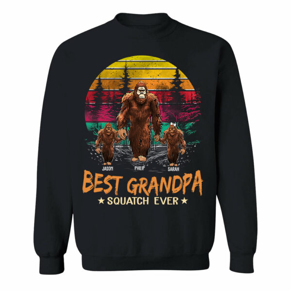 Best PaPa Squatch Ever Bigfoot - Personalized Vintage Shirt T1807 - Image 7
