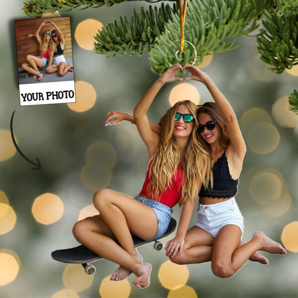 Bestie Custom Photo - Personalized Photo Mica Ornament - Gift For Friends - Image 3