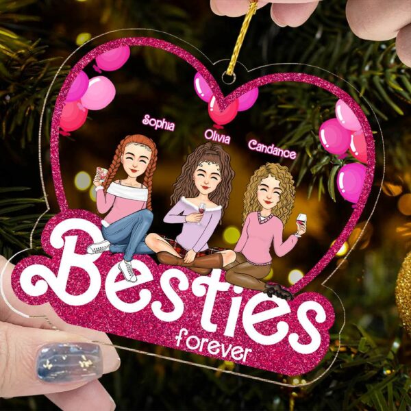 Besties Forever - Personalized Acrylic Ornament - Image 5
