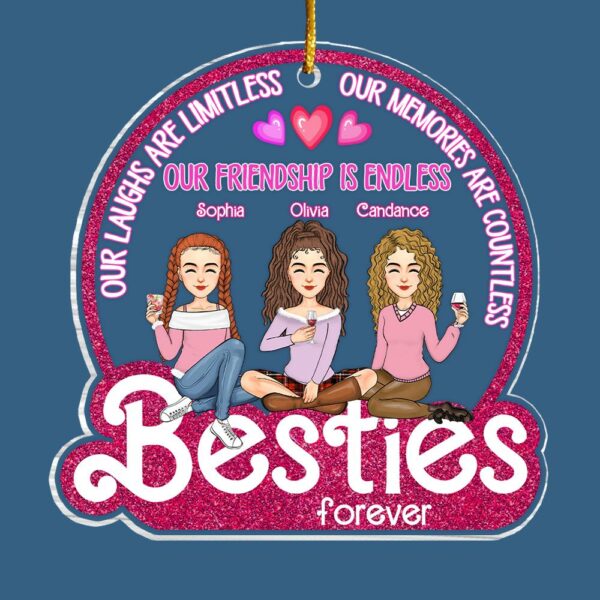 Besties Forever - Personalized Acrylic Ornament - Image 4