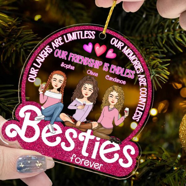 Besties Forever - Personalized Acrylic Ornament - Image 6