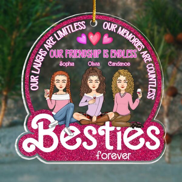 Besties Forever - Personalized Acrylic Ornament - Image 2