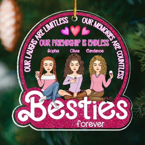 Besties Forever - Personalized Acrylic Ornament - Image 3