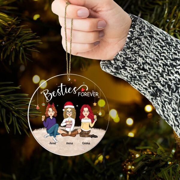 Besties Forever - Personalized Custom Ornament - Acrylic Custom Shaped - Christmas Gift For Best Friends, BFF, Sisters - Image 6