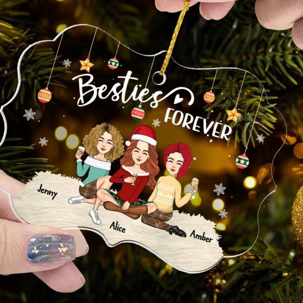 Besties Forever - Personalized Custom Ornament - Acrylic Custom Shaped - Christmas Gift For Best Friends, BFF, Sisters - Image 6