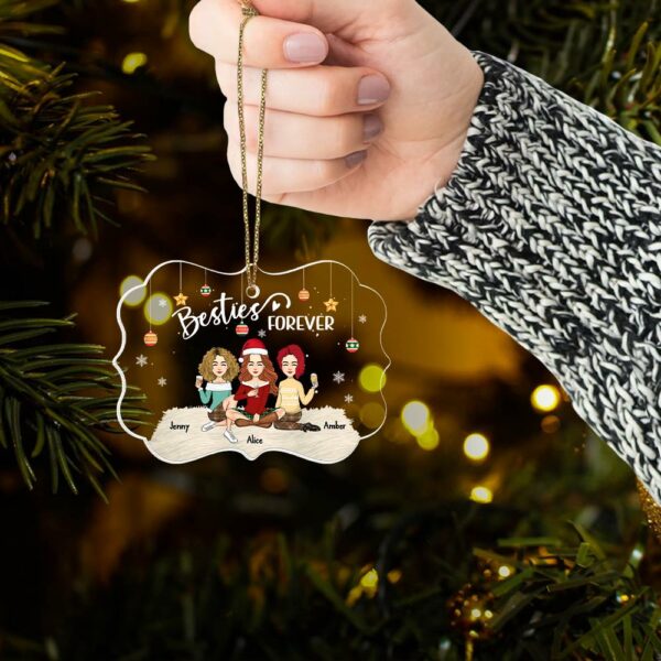 Besties Forever - Personalized Custom Ornament - Acrylic Custom Shaped - Christmas Gift For Best Friends, BFF, Sisters - Image 4