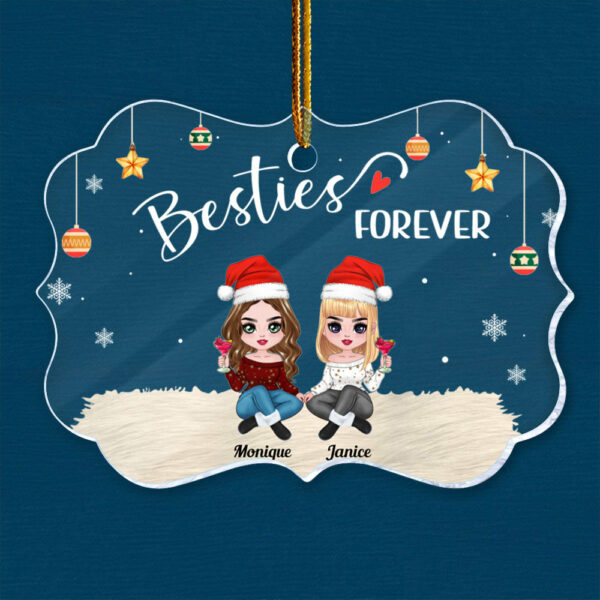 Besties Forever - Personalized Medallion Acrylic Ornament - Image 6