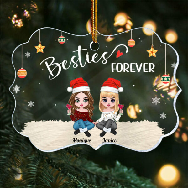 Besties Forever - Personalized Medallion Acrylic Ornament