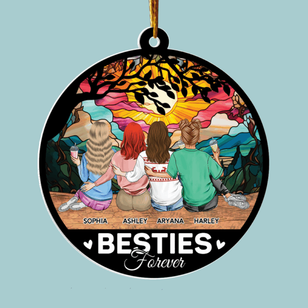 Besties Forever - Personalized Suncatcher Ornament - Image 5