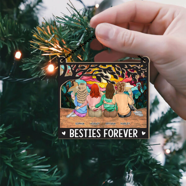Besties Forever - Personalized Suncatcher Ornament - Image 5