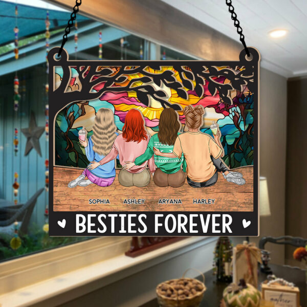Besties Forever - Personalized Suncatcher Ornament - Image 3