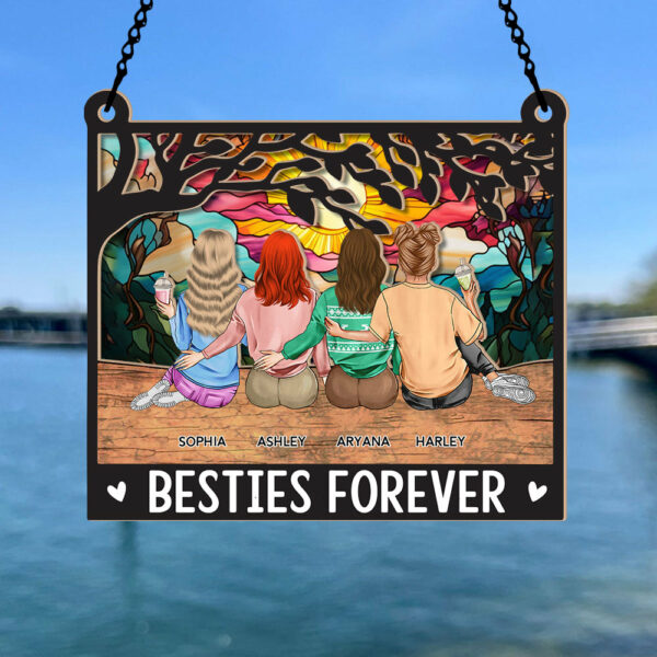 Besties Forever - Personalized Suncatcher Ornament - Image 2