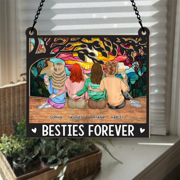 Besties Forever - Personalized Suncatcher Ornament - Image 4