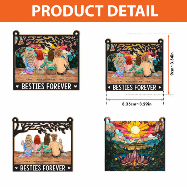 Besties Forever - Personalized Suncatcher Ornament - Image 6