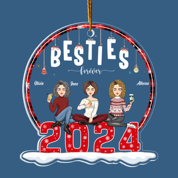 Besties Forever Personalized 2024 Acrylic Ornament - Image 3