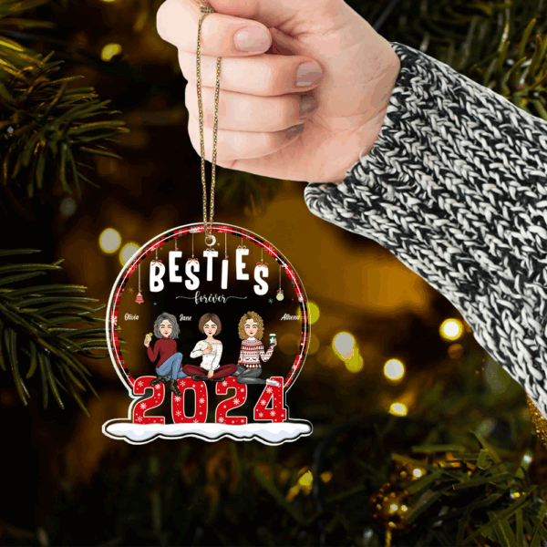 Besties Forever Personalized 2024 Acrylic Ornament - Image 5