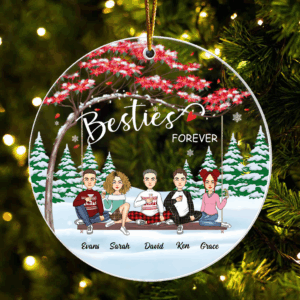 Besties forever Personalized Acrylic Ornament Gift For Best Friends