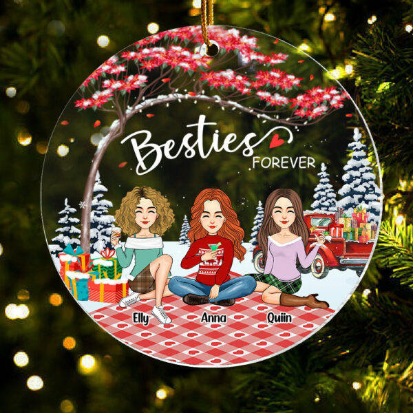 Besties forever Personalized Besties Forever Christmas Acrylic Ornament - Image 4