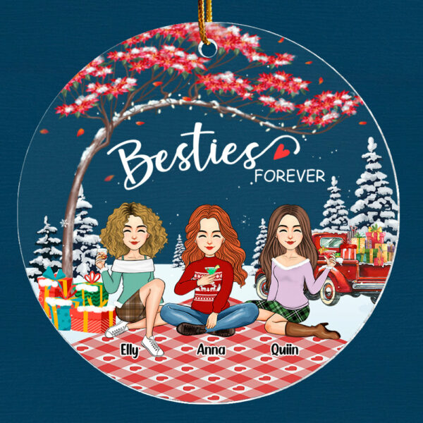 Besties forever Personalized Besties Forever Christmas Acrylic Ornament - Image 6