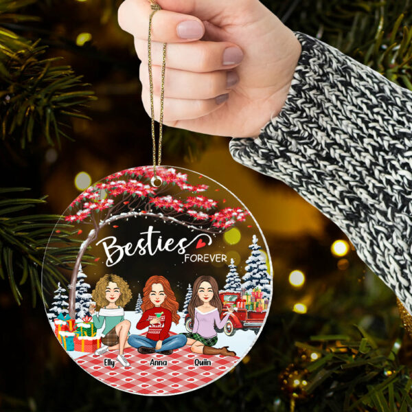 Besties forever Personalized Besties Forever Christmas Acrylic Ornament - Image 5