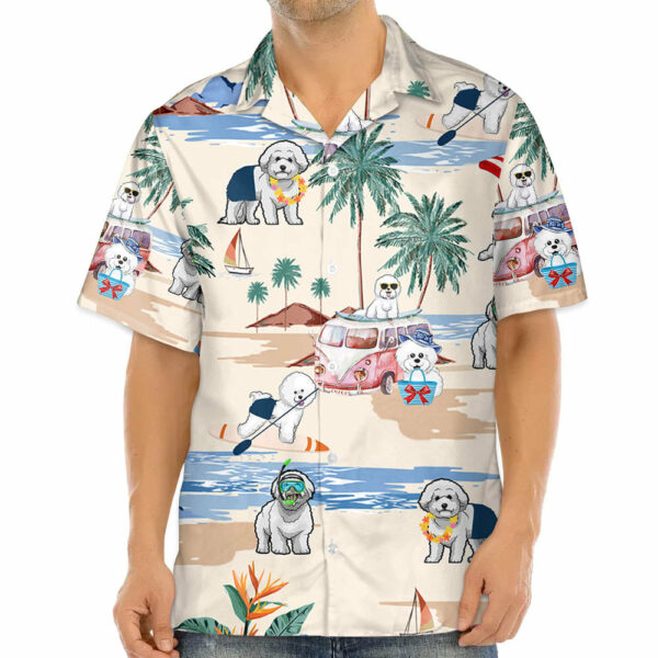 Bichon Frise Summer Beach Hawaiian Shirt - Image 3