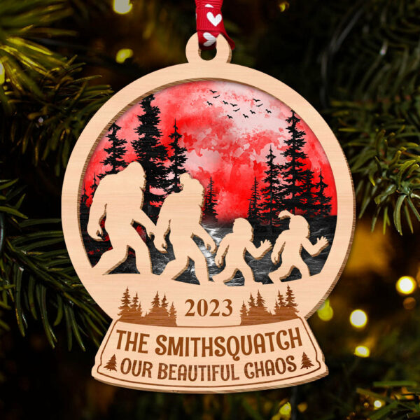 Big Foot Family Personalized Wooden Ornament Gifts For Family, Unique Christmas Gifts, Christmas Tree Decorations - Image 3