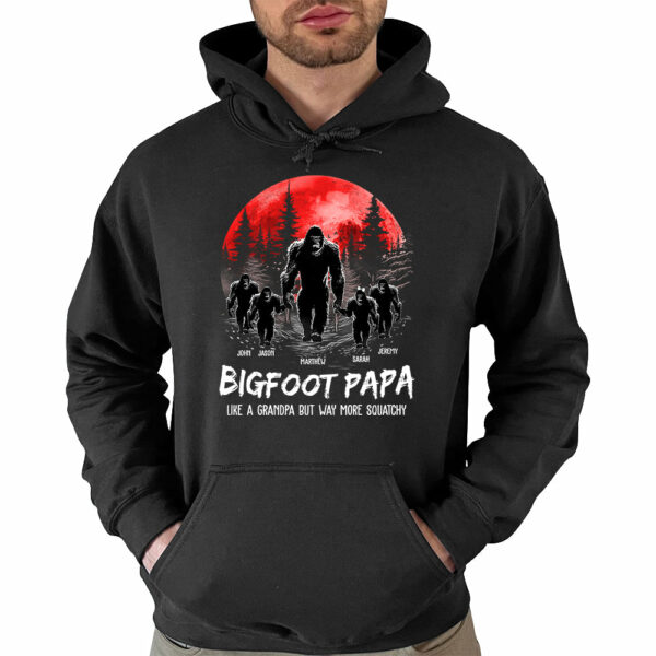 Bigfoot Papa Like a Grandpa But Way More Squatchy - Personalized Shirt - Image 4