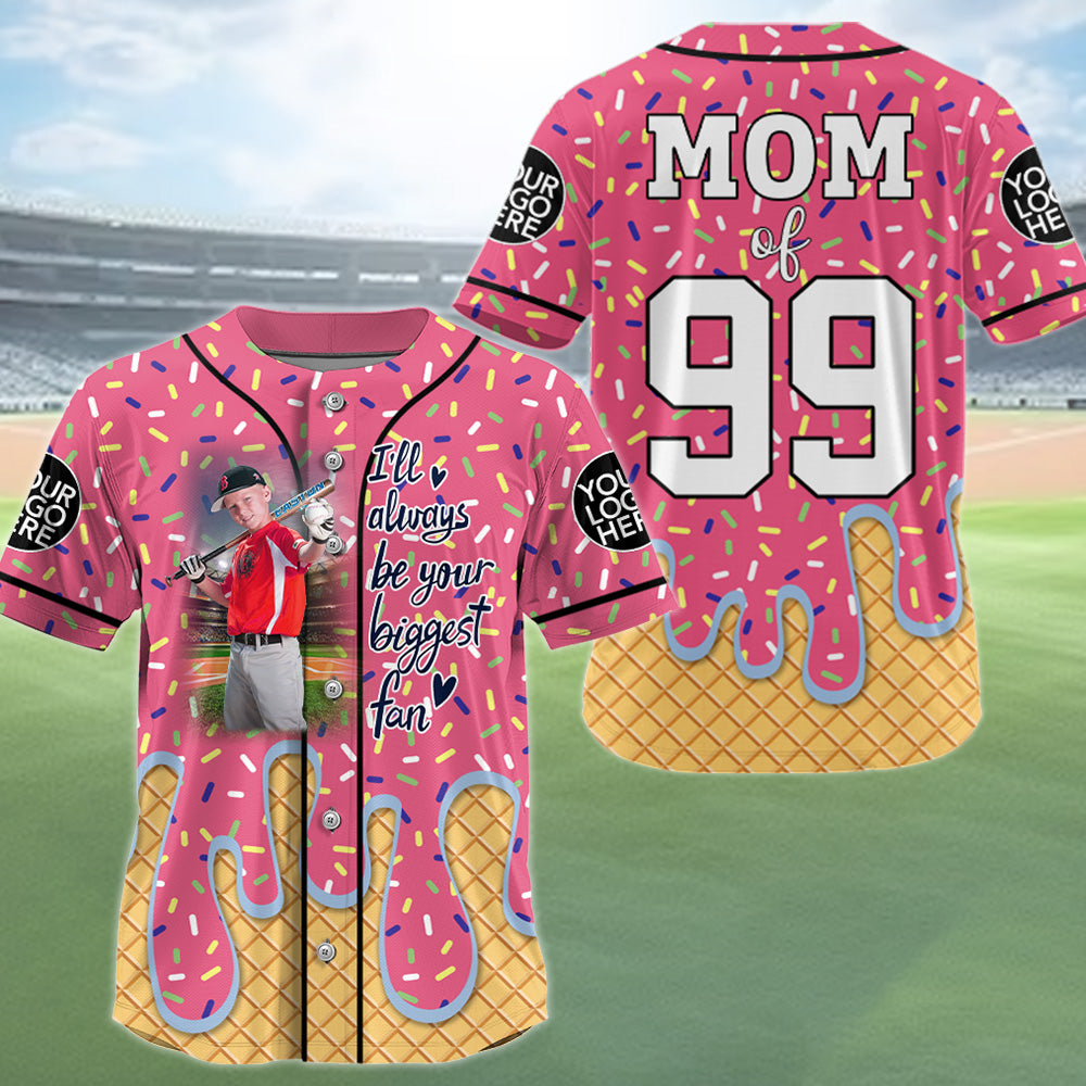 Biggest Fan Drip Baseball Jersey, Custom Photo Baseball Game Day Baseball Jersey A2110