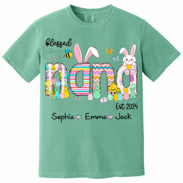 Blessed Grandma - Cute Colorful Easter Shirt - Personalized Nickname Nana Gigi Mimi - Custom Kid Names NA04 - Image 14
