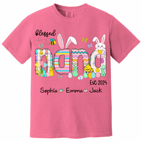 Blessed Grandma - Cute Colorful Easter Shirt - Personalized Nickname Nana Gigi Mimi - Custom Kid Names NA04 - Image 12