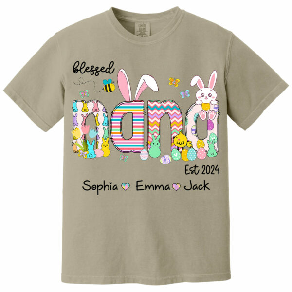 Blessed Grandma - Cute Colorful Easter Shirt - Personalized Nickname Nana Gigi Mimi - Custom Kid Names NA04 - Image 11