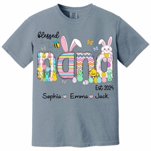 Blessed Grandma - Cute Colorful Easter Shirt - Personalized Nickname Nana Gigi Mimi - Custom Kid Names NA04 - Image 8