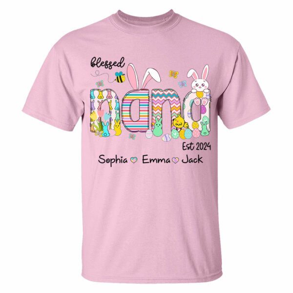Blessed Grandma - Cute Colorful Easter Shirt - Personalized Nickname Nana Gigi Mimi - Custom Kid Names NA04 - Image 5