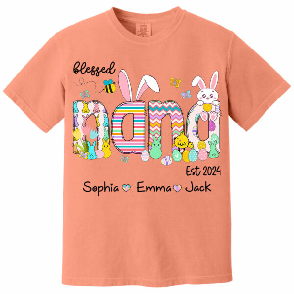 Blessed Grandma - Cute Colorful Easter Shirt - Personalized Nickname Nana Gigi Mimi - Custom Kid Names NA04 - Image 13
