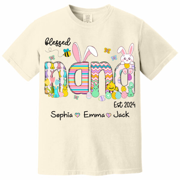Blessed Grandma - Cute Colorful Easter Shirt - Personalized Nickname Nana Gigi Mimi - Custom Kid Names NA04 - Image 7