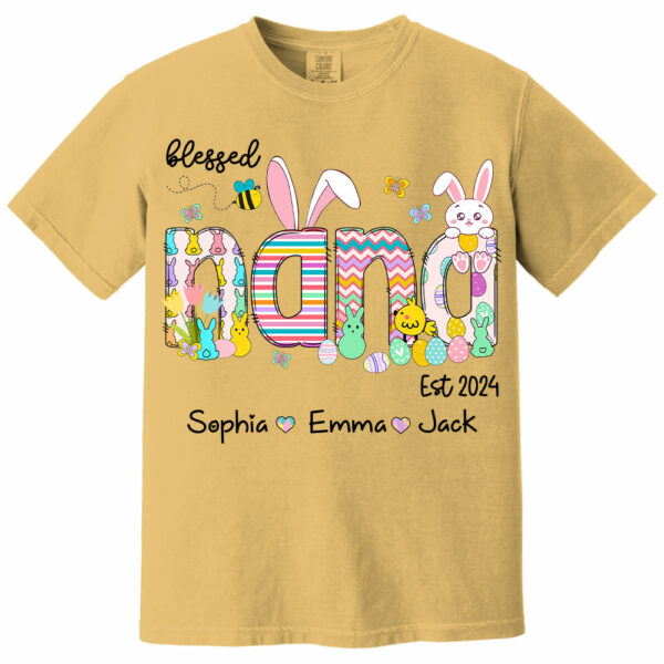 Blessed Grandma - Cute Colorful Easter Shirt - Personalized Nickname Nana Gigi Mimi - Custom Kid Names NA04 - Image 10