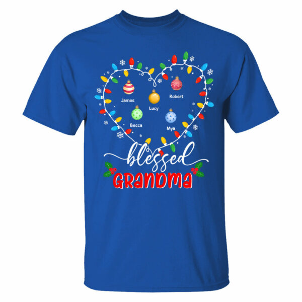 Blessed Grandma Christmas Lights - Personalized Custom T Shirt - Christmas, Loving, Funny Gift for Grandma/Nana/Mimi, Mom, Wife, Grandparent - Image 5
