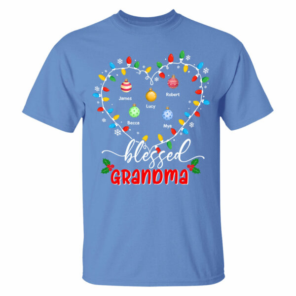 Blessed Grandma Christmas Lights - Personalized Custom T Shirt - Christmas, Loving, Funny Gift for Grandma/Nana/Mimi, Mom, Wife, Grandparent - Image 6