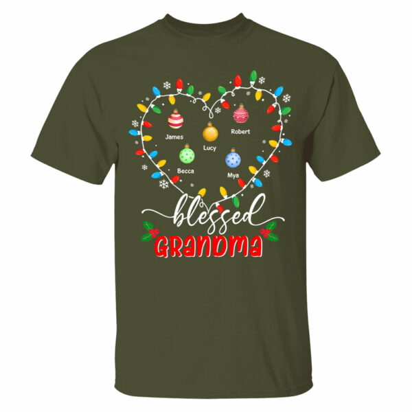 Blessed Grandma Christmas Lights - Personalized Custom T Shirt - Christmas, Loving, Funny Gift for Grandma/Nana/Mimi, Mom, Wife, Grandparent - Image 11