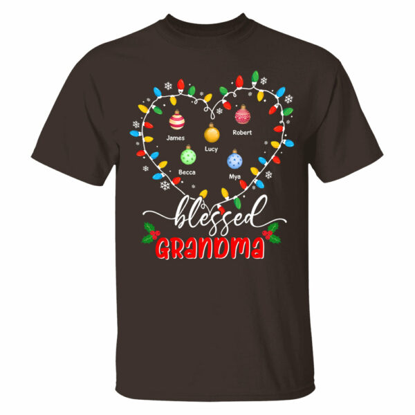 Blessed Grandma Christmas Lights - Personalized Custom T Shirt - Christmas, Loving, Funny Gift for Grandma/Nana/Mimi, Mom, Wife, Grandparent - Image 10
