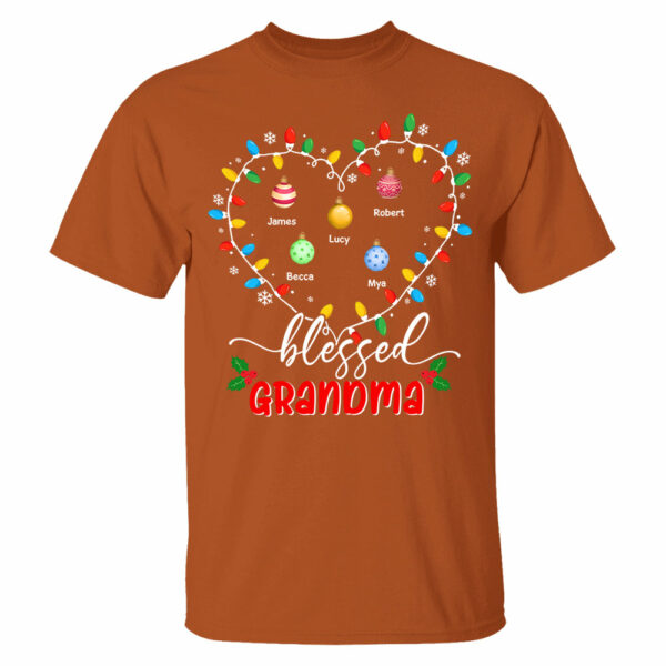 Blessed Grandma Christmas Lights - Personalized Custom T Shirt - Christmas, Loving, Funny Gift for Grandma/Nana/Mimi, Mom, Wife, Grandparent - Image 9