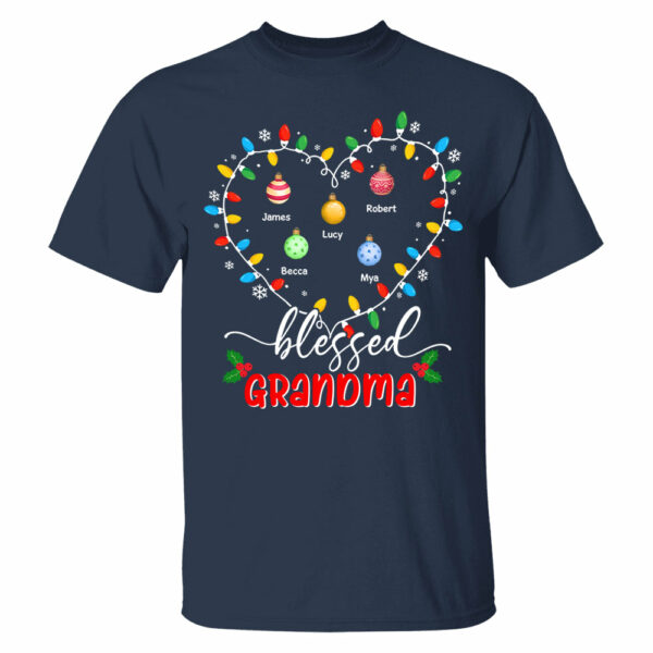 Blessed Grandma Christmas Lights - Personalized Custom T Shirt - Christmas, Loving, Funny Gift for Grandma/Nana/Mimi, Mom, Wife, Grandparent - Image 4