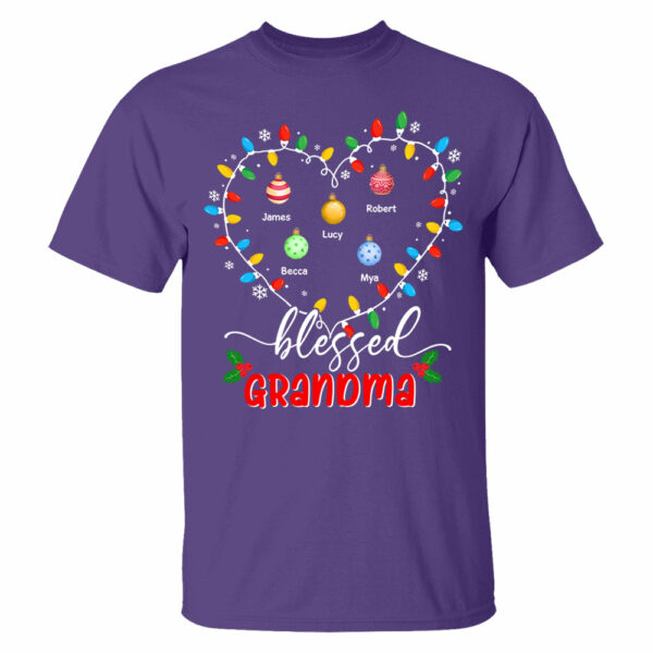 Blessed Grandma Christmas Lights - Personalized Custom T Shirt - Christmas, Loving, Funny Gift for Grandma/Nana/Mimi, Mom, Wife, Grandparent - Image 8