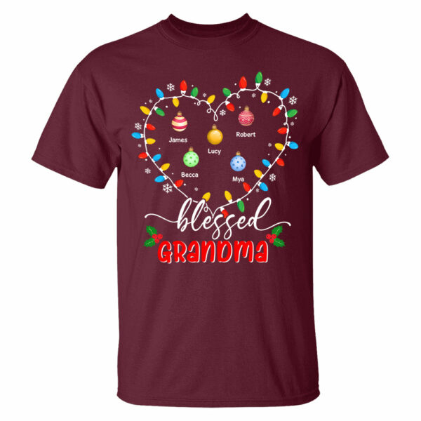 Blessed Grandma Christmas Lights - Personalized Custom T Shirt - Christmas, Loving, Funny Gift for Grandma/Nana/Mimi, Mom, Wife, Grandparent - Image 7