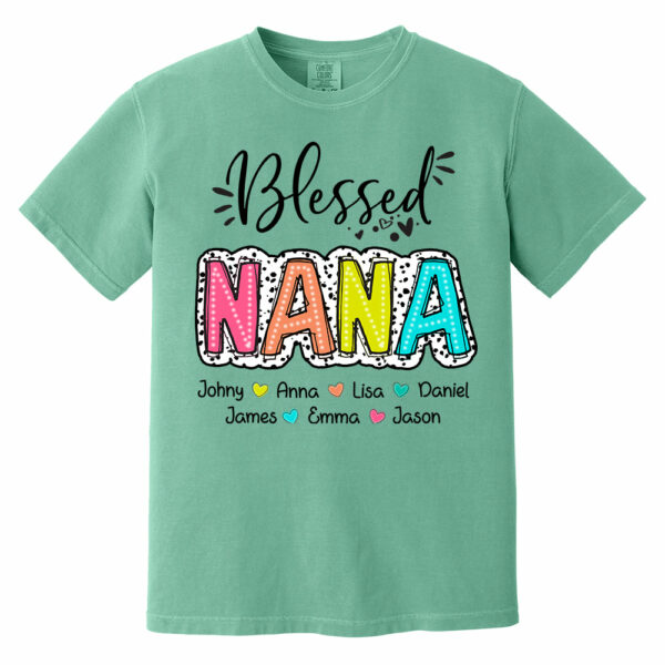 Blessed Nana Dalmatian Dots Shirt, Custom Grandma And Kids, Mother's Days Gift - Image 3