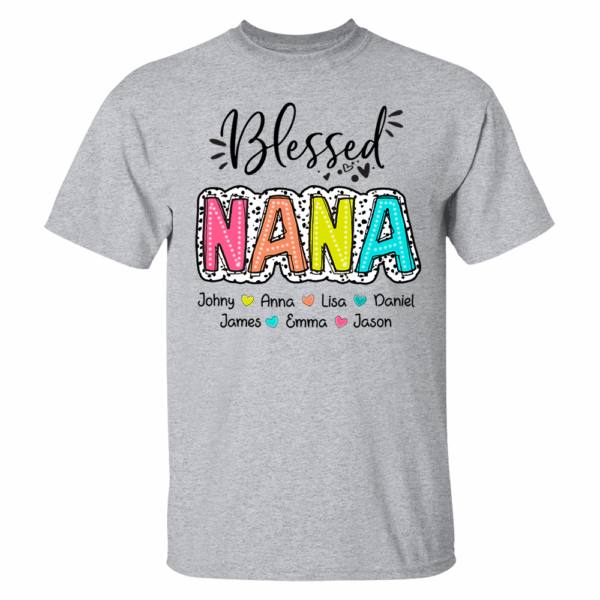Blessed Nana Dalmatian Dots Shirt, Custom Grandma And Kids, Mother's Days Gift - Image 7