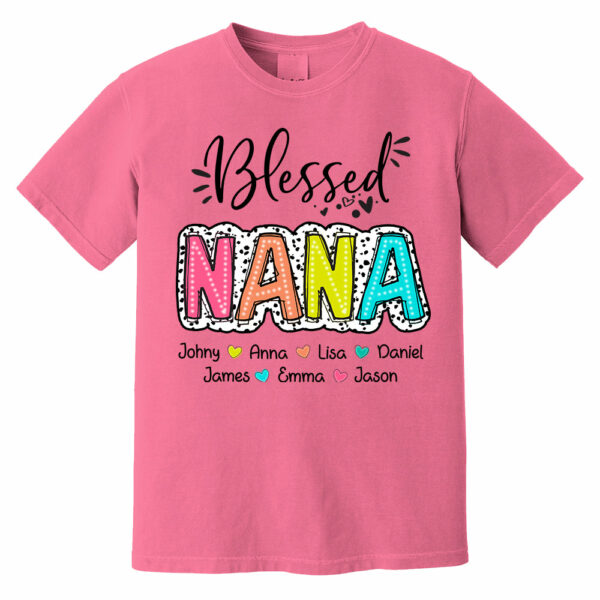 Blessed Nana Dalmatian Dots Shirt, Custom Grandma And Kids, Mother's Days Gift - Image 4