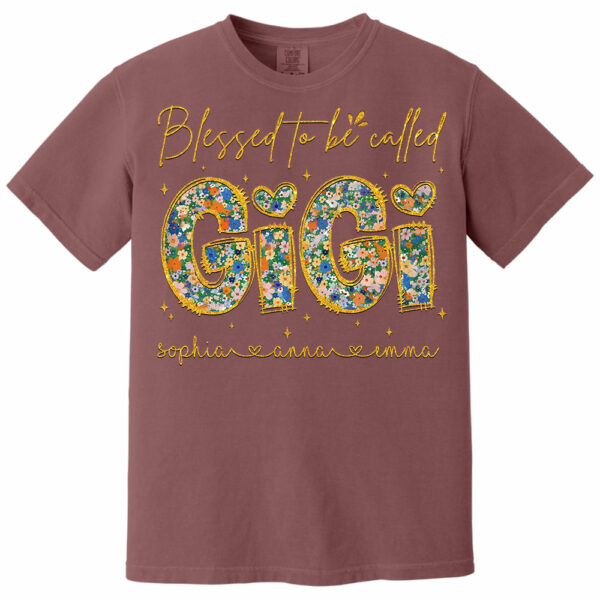 Blessed To Be Called Gigi - Custom Nickname & Kid Floral Shirt For Mother's Day NA04 - Image 3