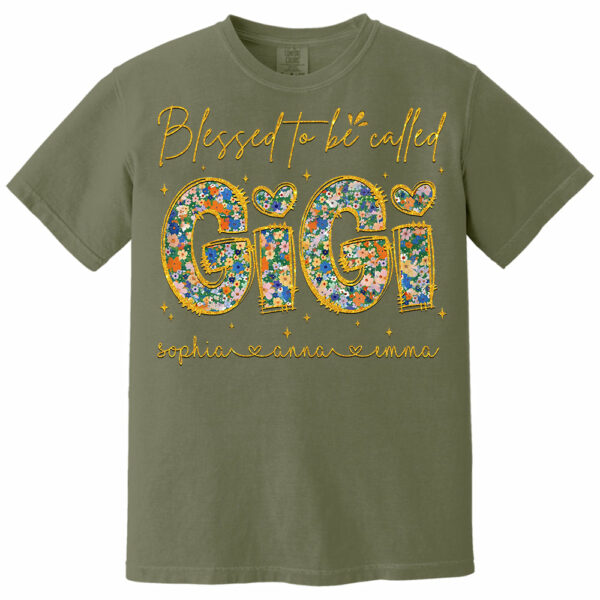 Blessed To Be Called Gigi - Custom Nickname & Kid Floral Shirt For Mother's Day NA04 - Image 2